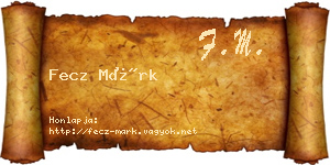 Fecz Márk névjegykártya