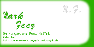 mark fecz business card